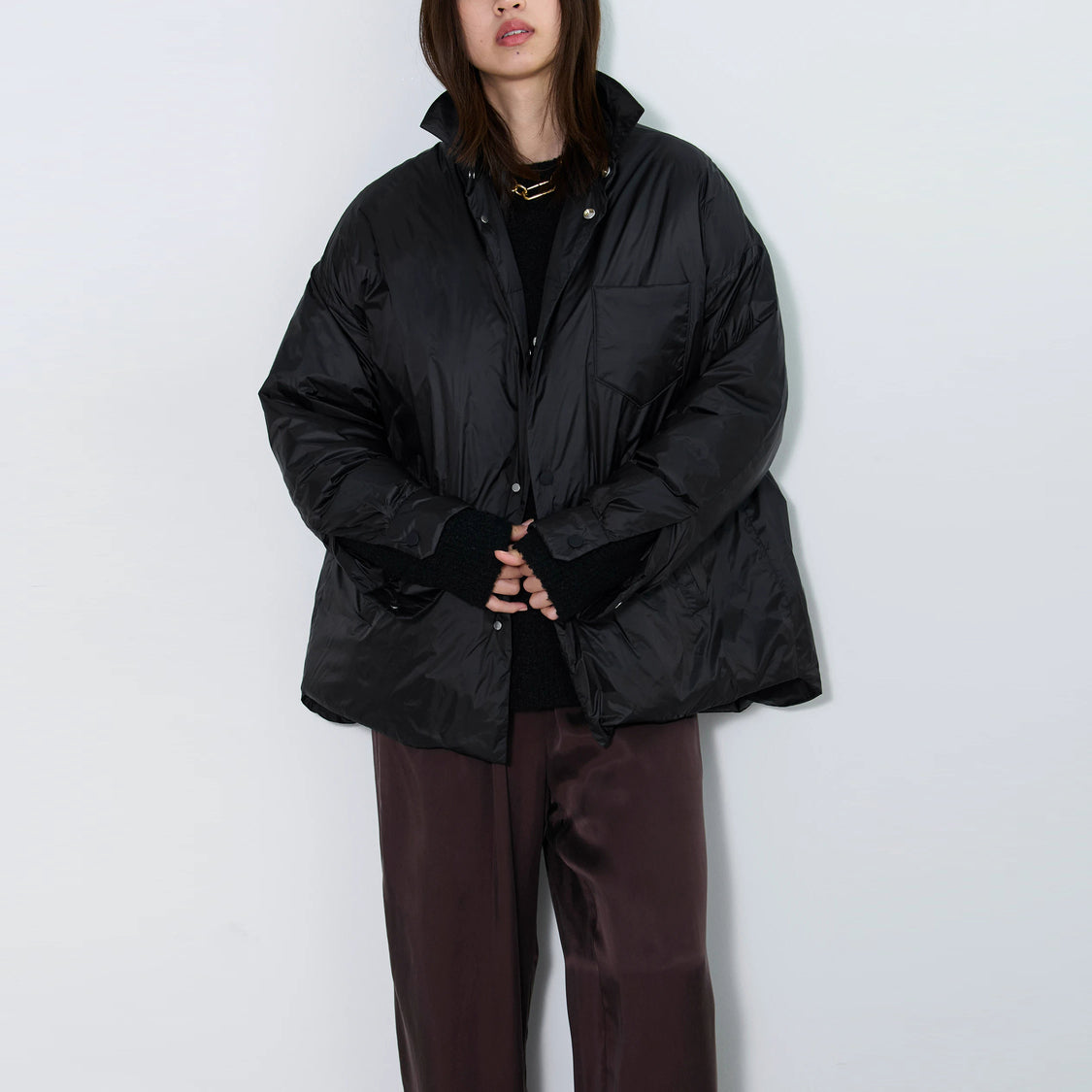 Upper Hights "Geneve" Reversible Puffer Jacket in Black, size "0" (XS)