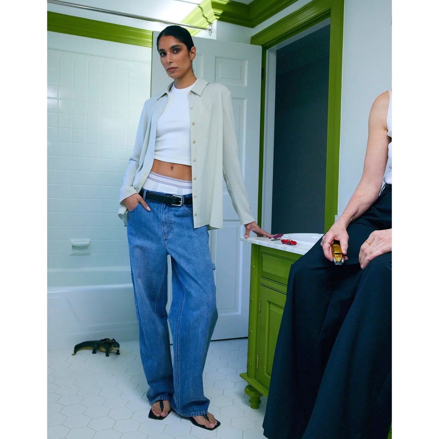 Tibi "Sam" Carpenter Jean in Classic Wash, size 32