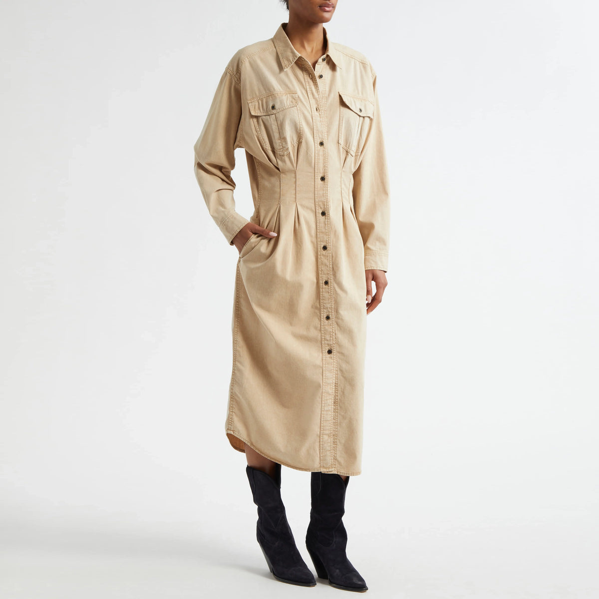 Isabel Marant Etoile "Nolwen" Denim Dress in Beige, size 36 (fits US 2/4)