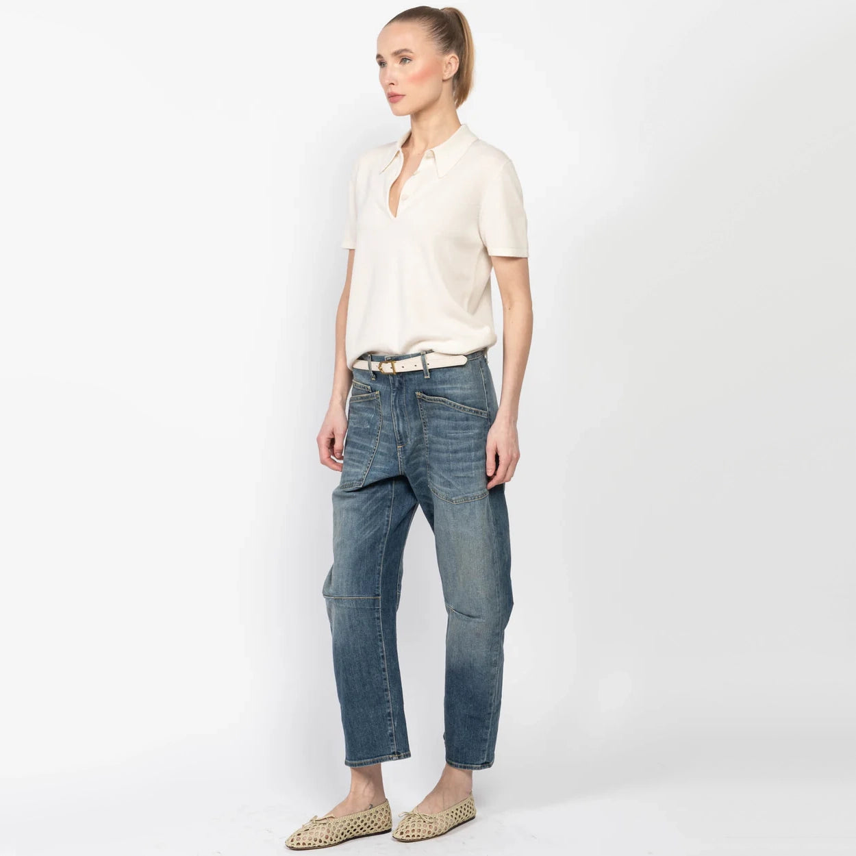 Nili Lotan "Shon" Jeans in Classic Wash, Size 31 (fits like 32)