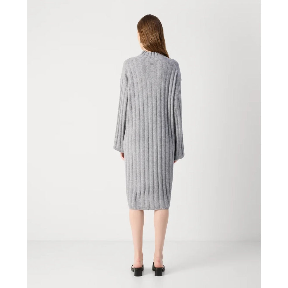 Barbour "Sophia" Ribbed Knit Dress in Grey, size Small