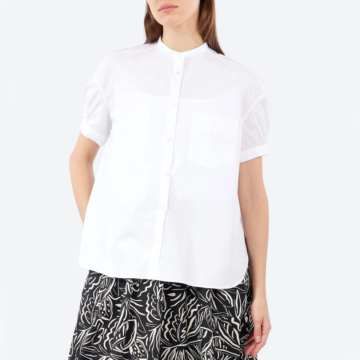 Aspesi Short Sleeve Poplin Shirt in White, size 42 (about a medium)