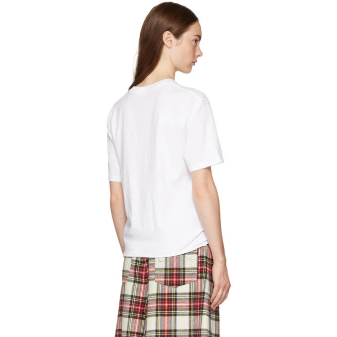 R13 Twist Front Tee Shirt in White, size Medium