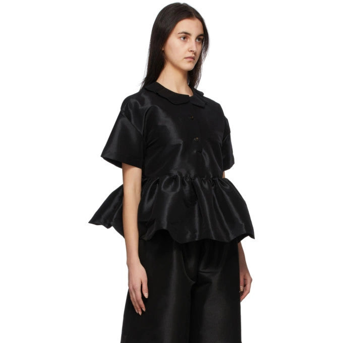 Kika Vargas Black Peplum Top, size Medium