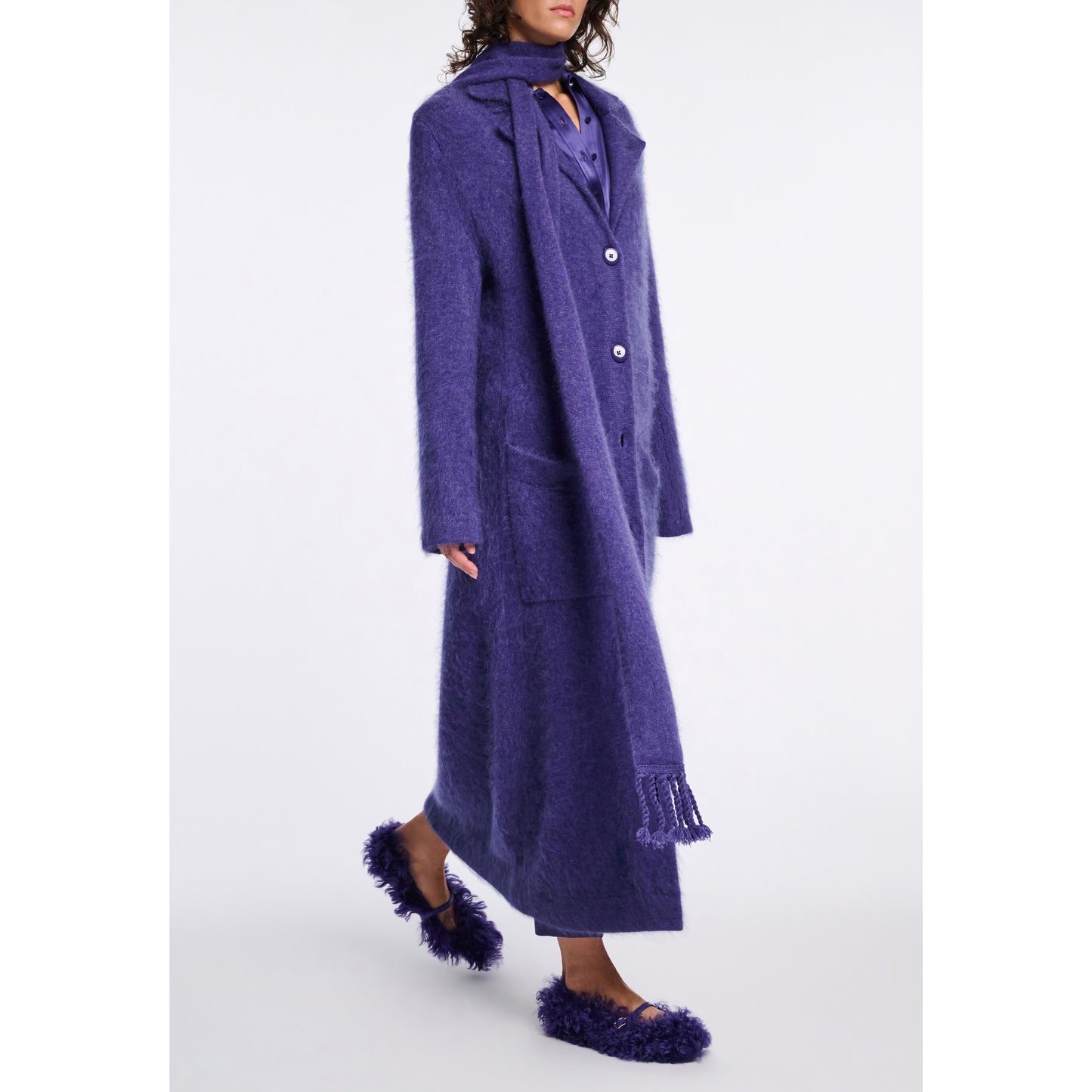 Dorothee Schumacher Merino/Cashmere Coat in Purple, size "2"