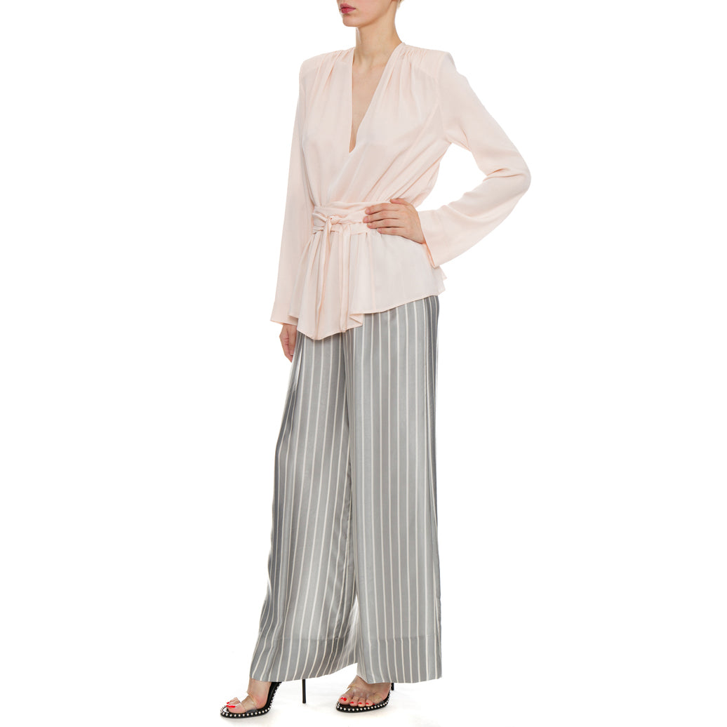 Forte.Forte Long Sleeve Wrap Blouse and Pink, size "0" (XS)