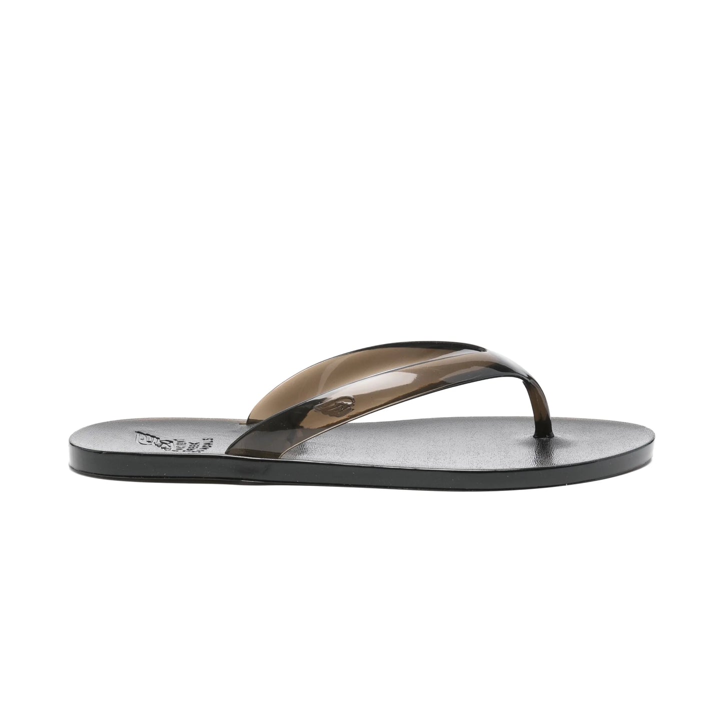 Ancient Green Sandals "Sionara" Jelly Flip Flops in Black, size 38