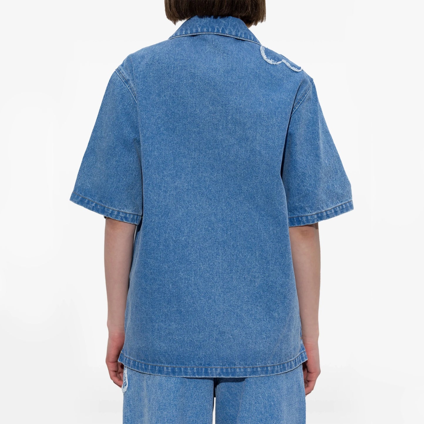 Marni Embellished Denim Shirt in Blue, size 44 (fits like 10 ish?)