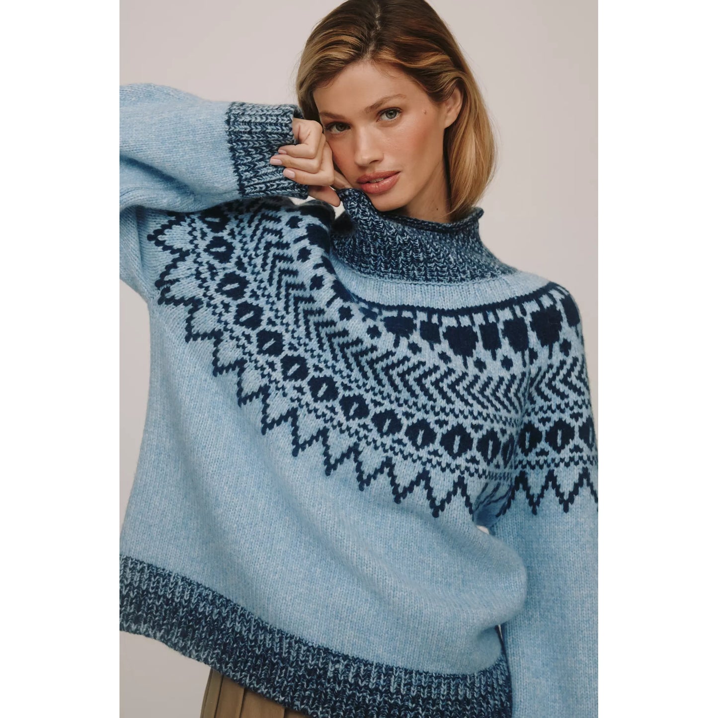 Baum und Pferdgarten "Ciana" Fair Isle Sweater in Blue, size Small