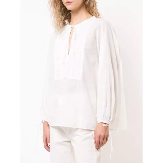 Nili Lotan White Cotton Oversize Tuxedo Blouse, size XS (fits S/M)