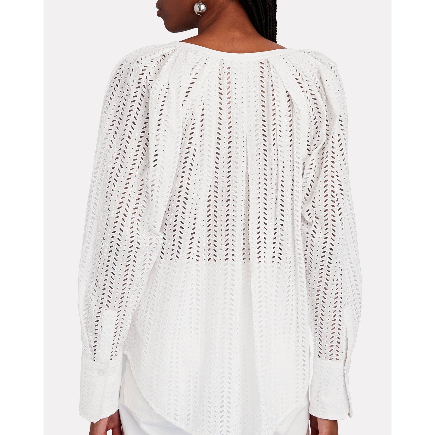 A.L.C. Nomad Cotton Eyelet Top in White, size 8 (fits more like size 10)