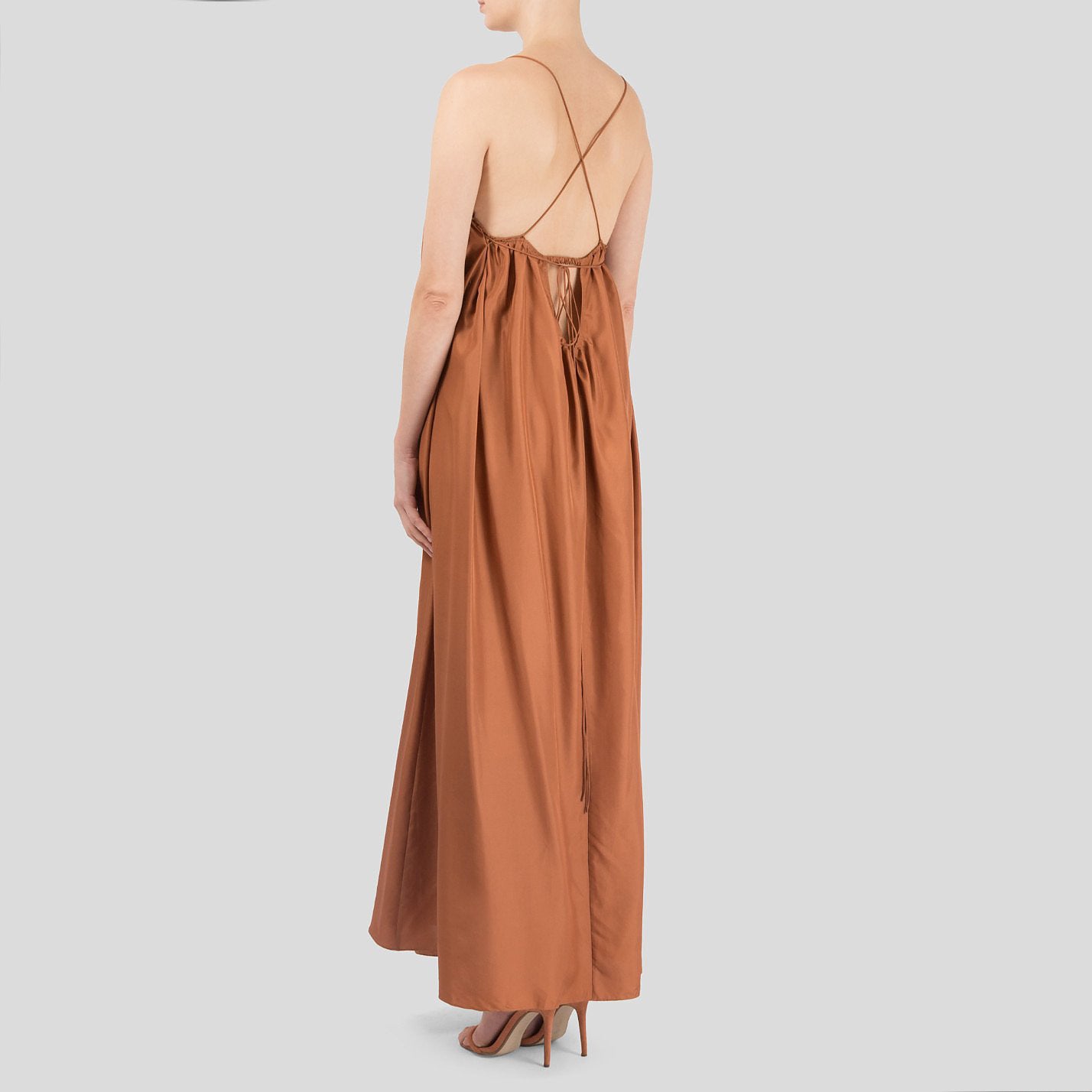 Three Graces "Gwendoline" Silk Dress in Copper, size 10US