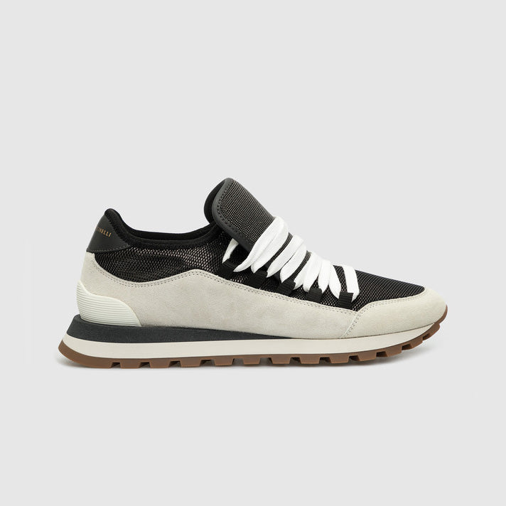 Brunello Cucinelli Suede Combo Sneakers, size 39