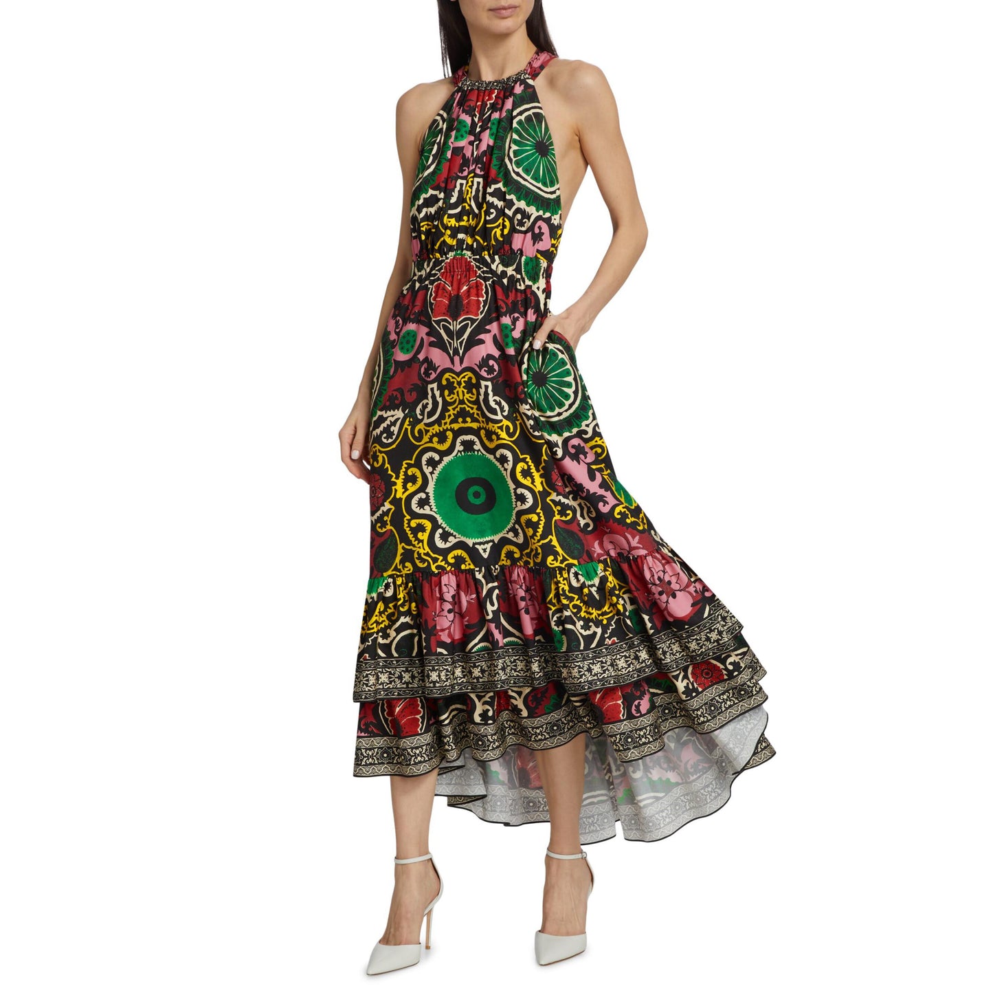 Alice & Olivia "Loyce" Printed Dress in Black, size 4