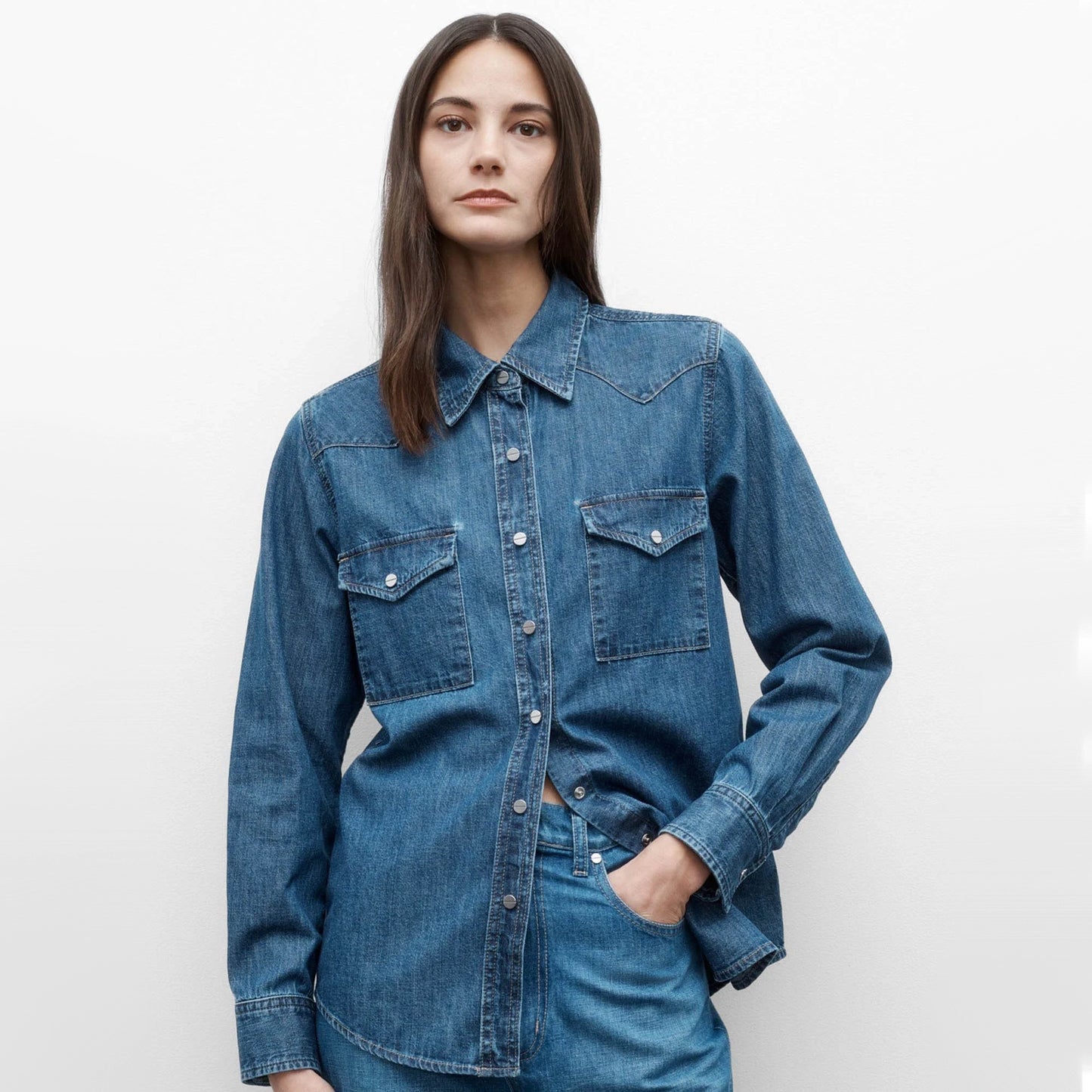 TWP "Cowboy Take Me Away" Shirt in "Paris", size Small