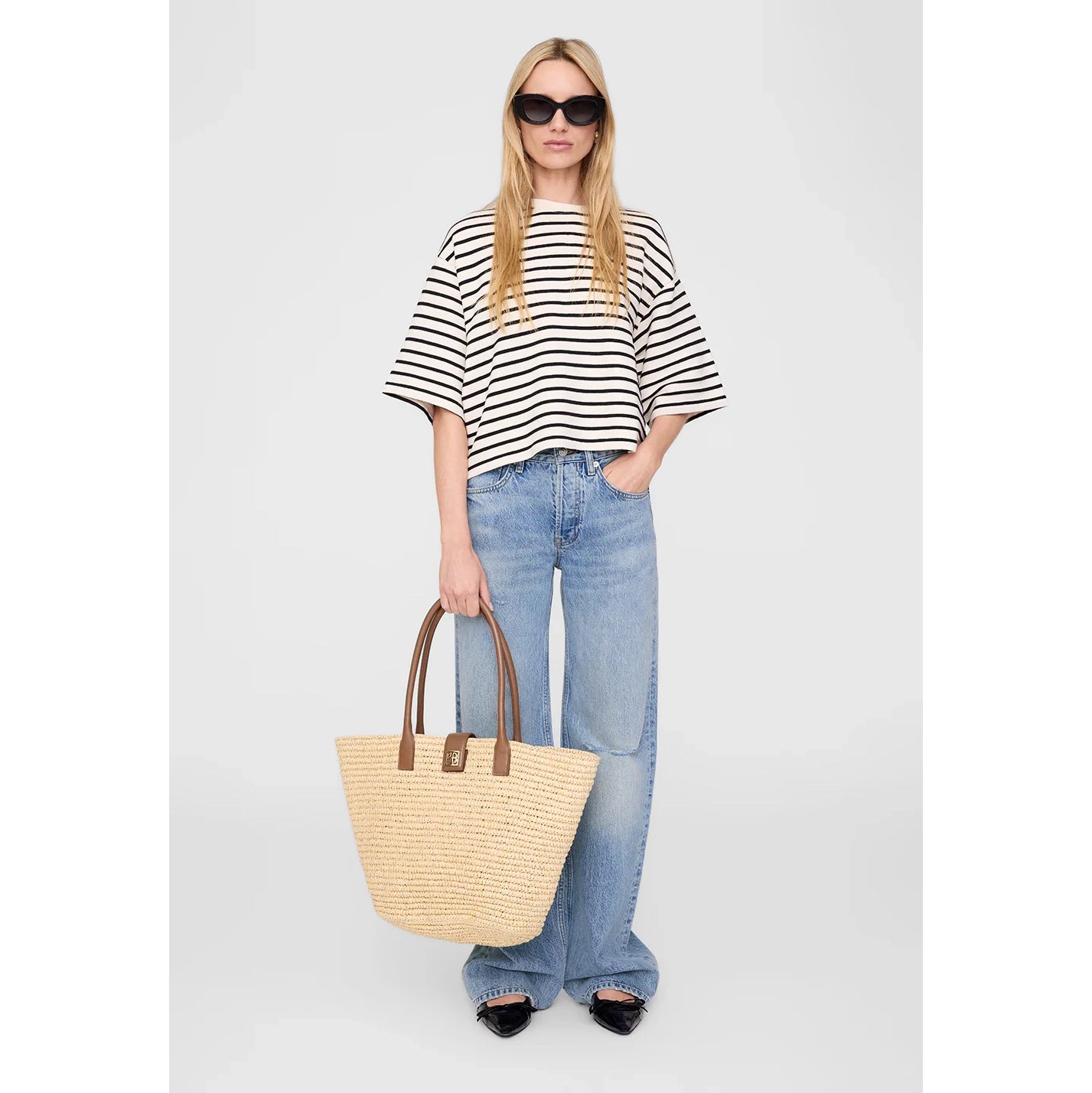 Anine Bing "Myers" Stripe Tee Shirt, size XS