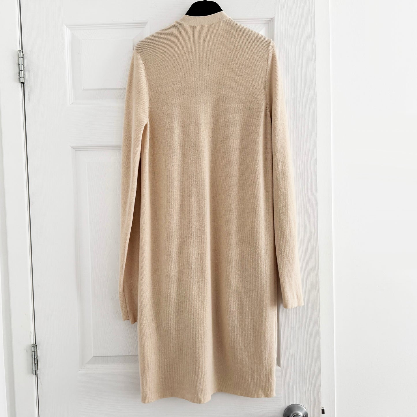 ALC Long Ribbed Merino Wool Cardigan in Cream, size Small (fits XS/S)
