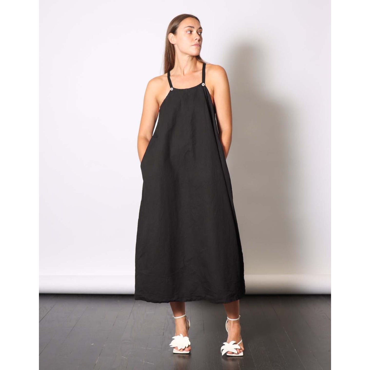 Album di Famiglia "Salopette" Dress in Black, size Small