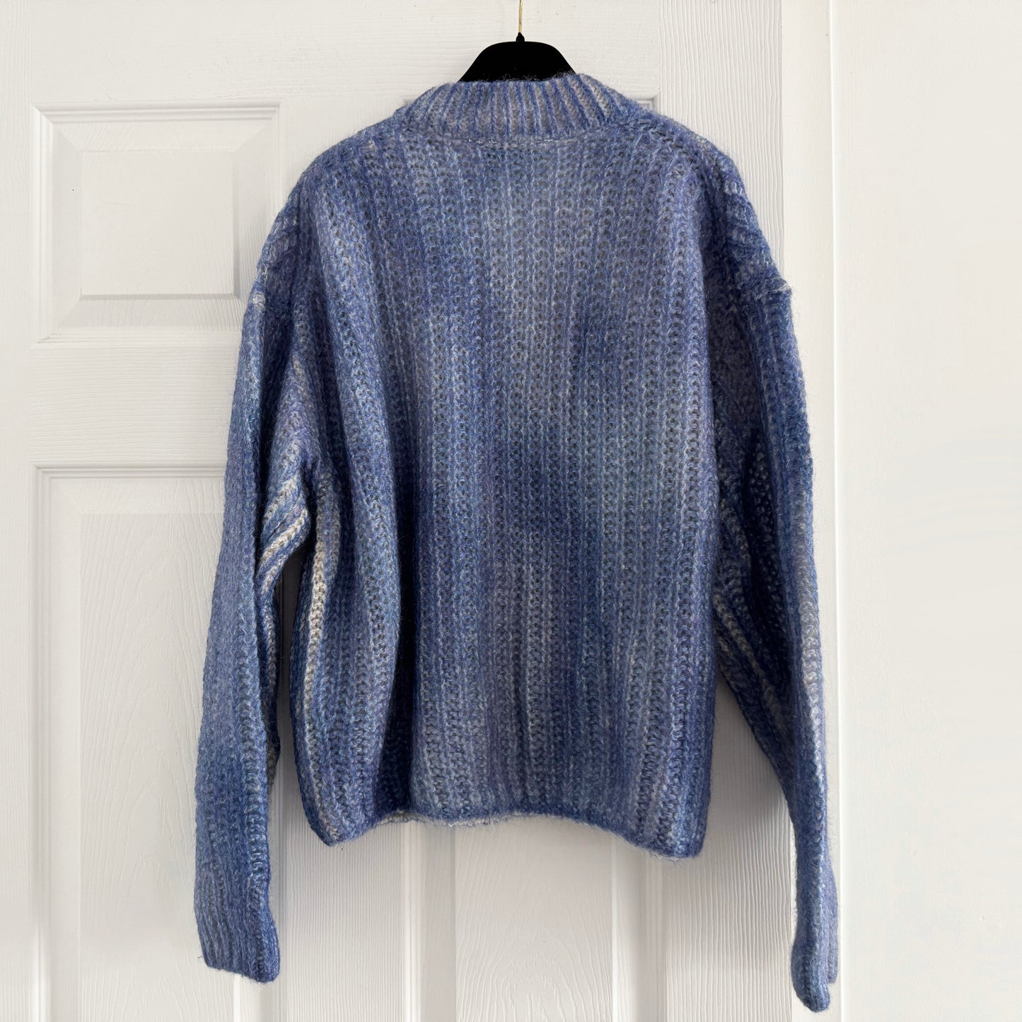 COS Spray-Effect Mohair Sweater in Blue, size Small