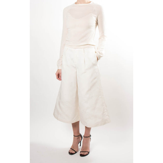 CO Lightweight Cashmere Sweater in Ivory, size XS