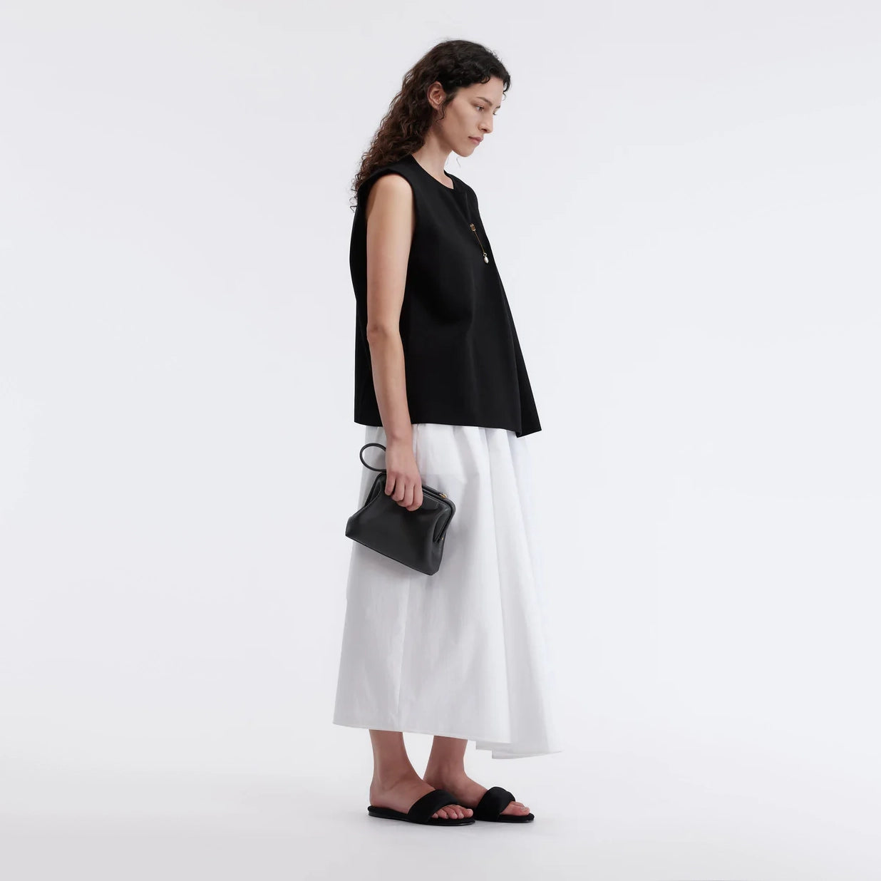 Carven "Tulip" Skirt in White Poplin, size 38