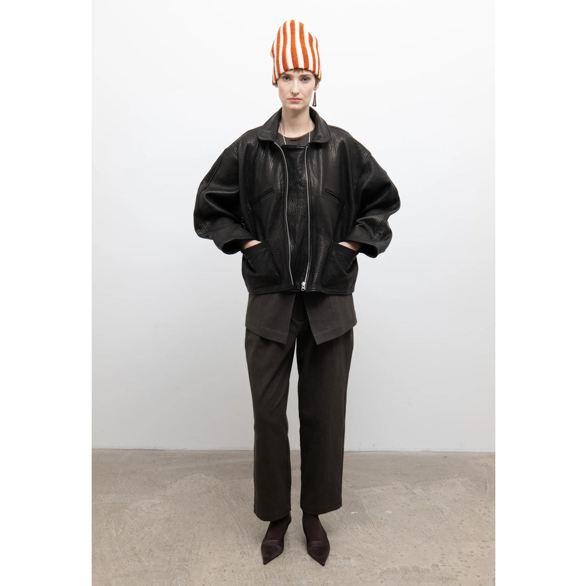 Cawley Studios "Flying Jacket" in Black Leather, size XS (fits S-L)