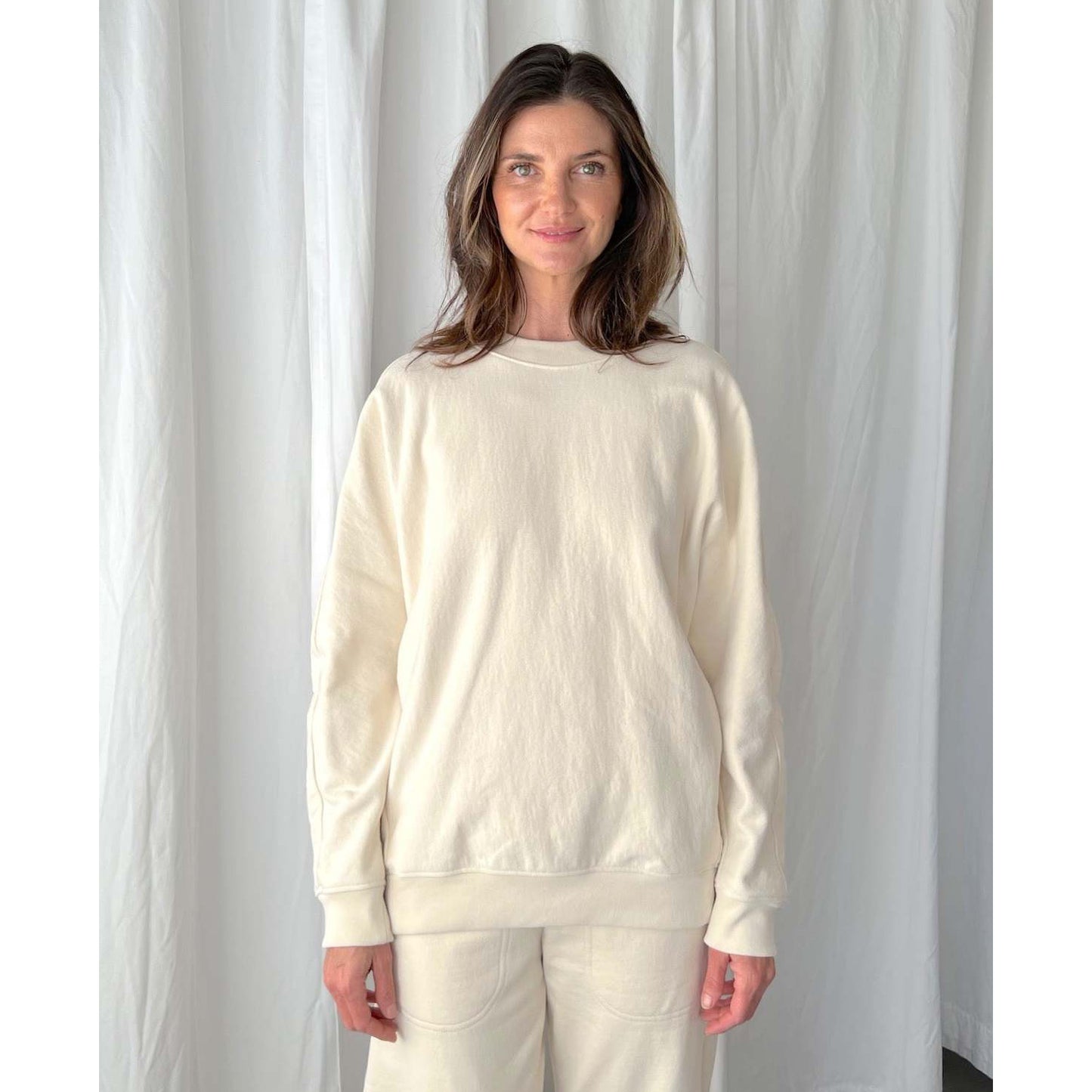 Tibi Cocoon Sweatshirt in Ivory, size XXS