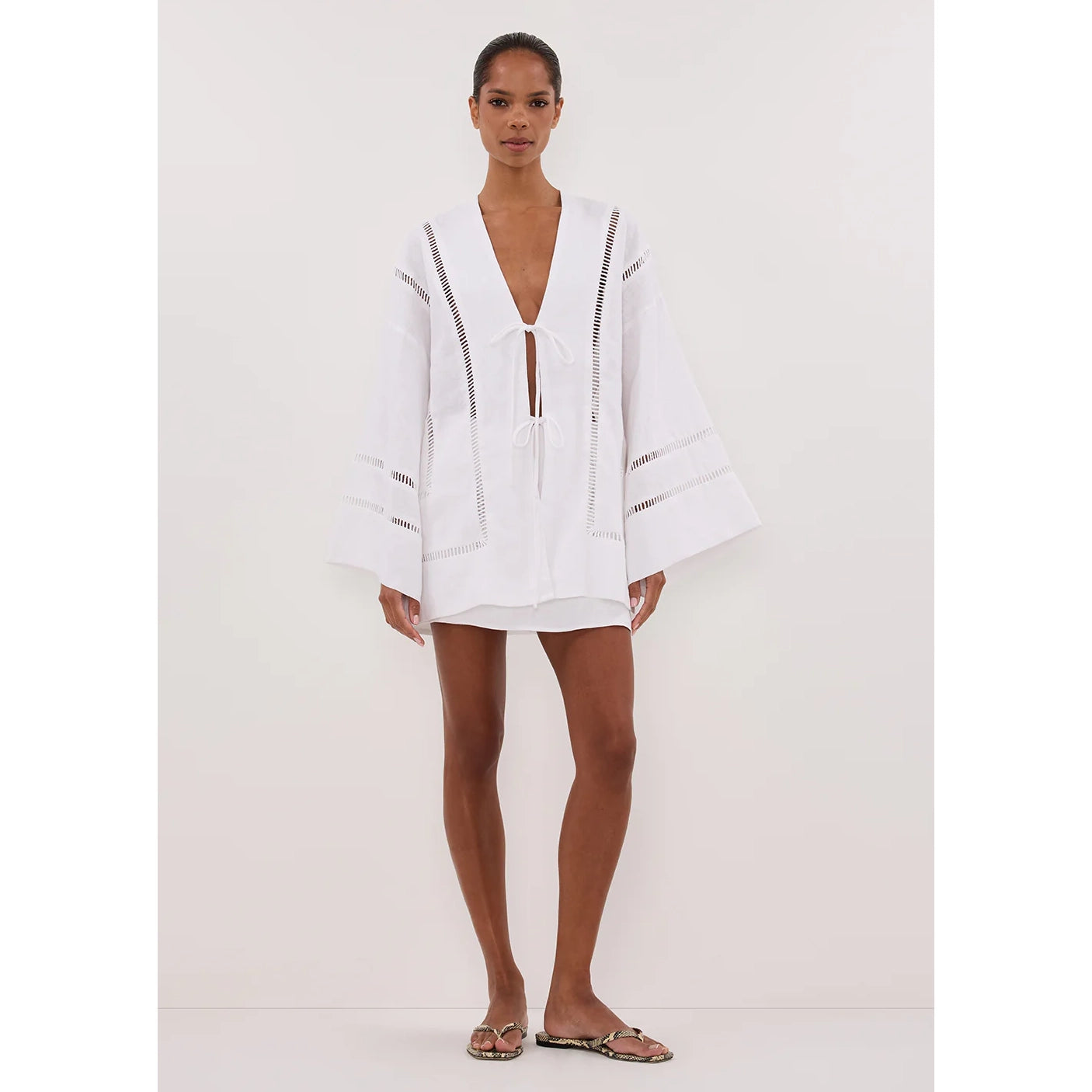 Dissh "Lindsay" Kimono Top in White, size 4