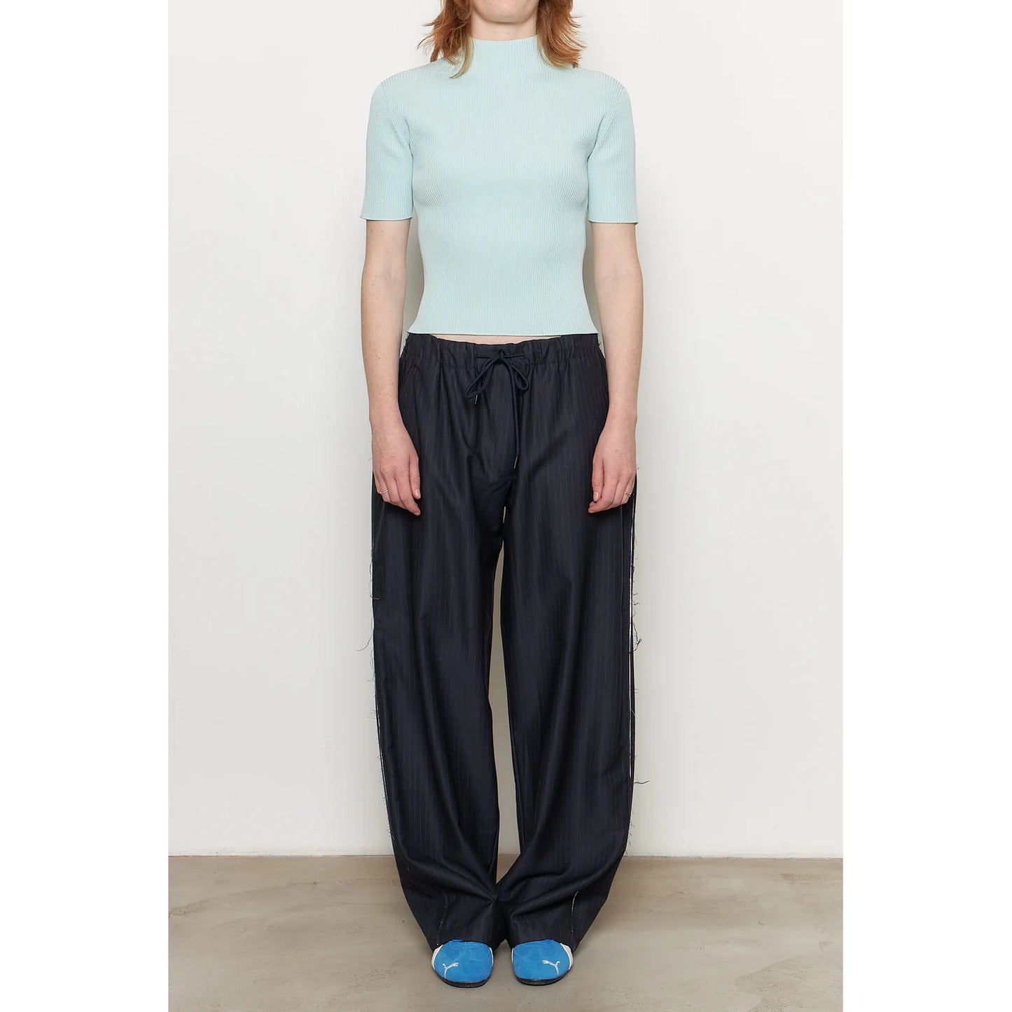 Facon Jacmin "Pieter" pants in Navy/White Stripe, size 40