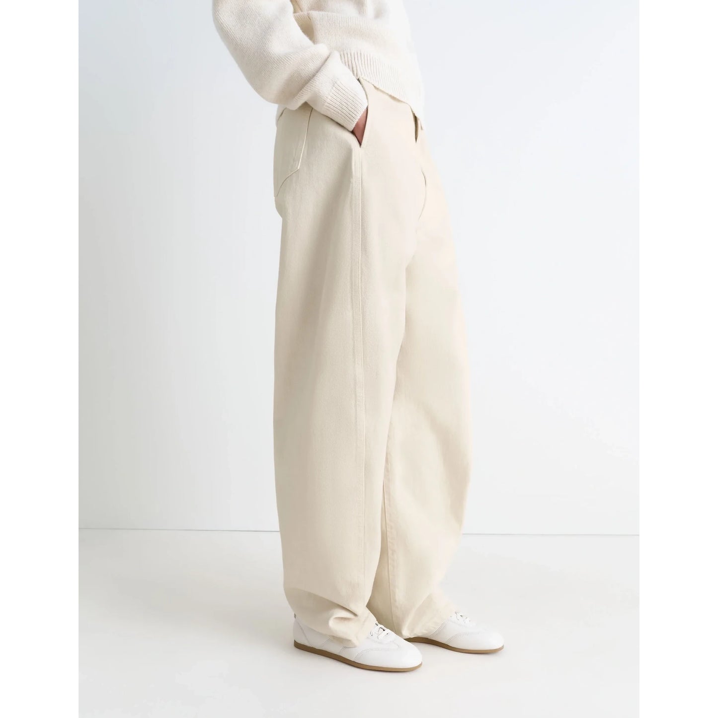 Lemaire "Soft" Nappa Leather Runner in "Milk", size 38