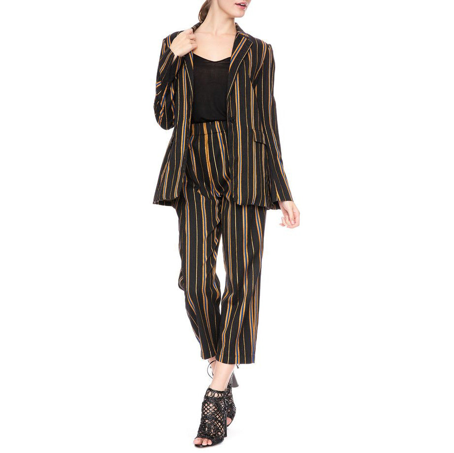 Forte.Forte Striped Pants in Black/Gold/Blue, size "0" (XS)