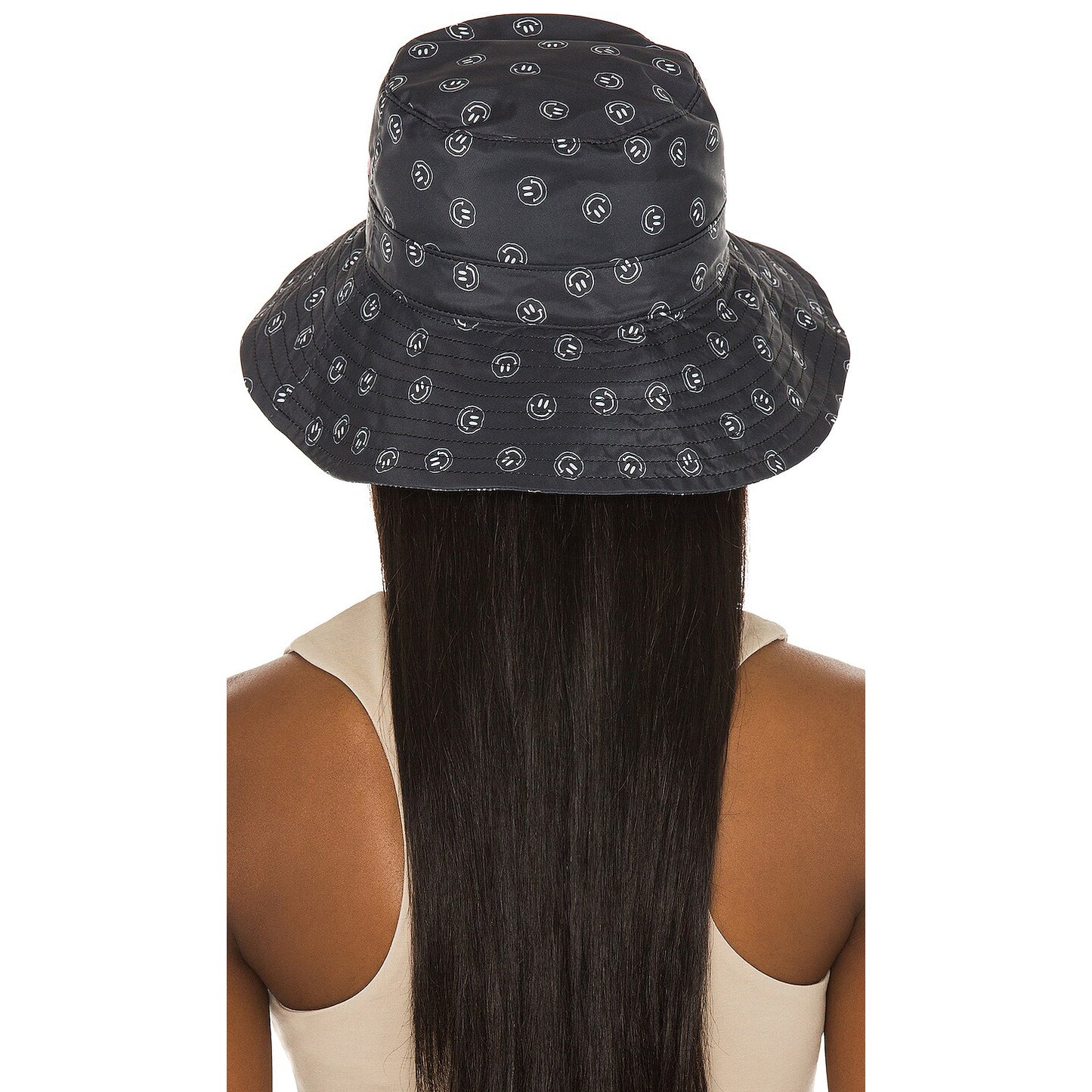 Ganni Printed Bucket Hat in "Phantom"