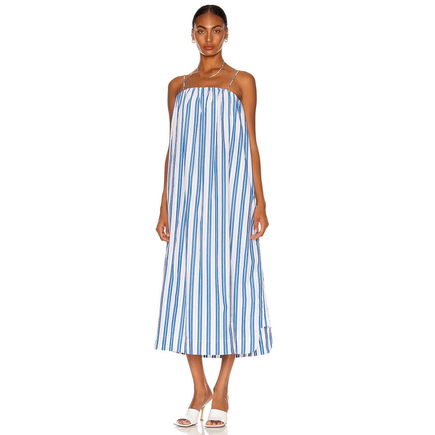 Ganni Striped Tent Dress in Blue White size 38 Size Medium