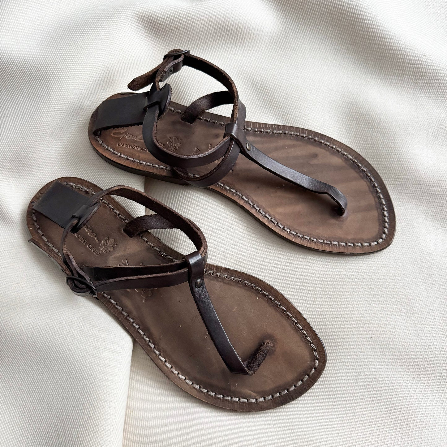 Gianluca 582 Sandales à lanières beiges, taille 40