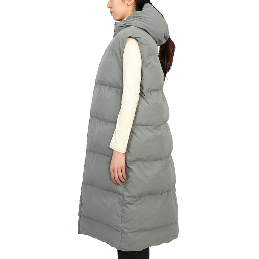 Studio Nicholson "Hazan" Hooded Puffer Vest in Grey, size "0" (Fits Size Small)