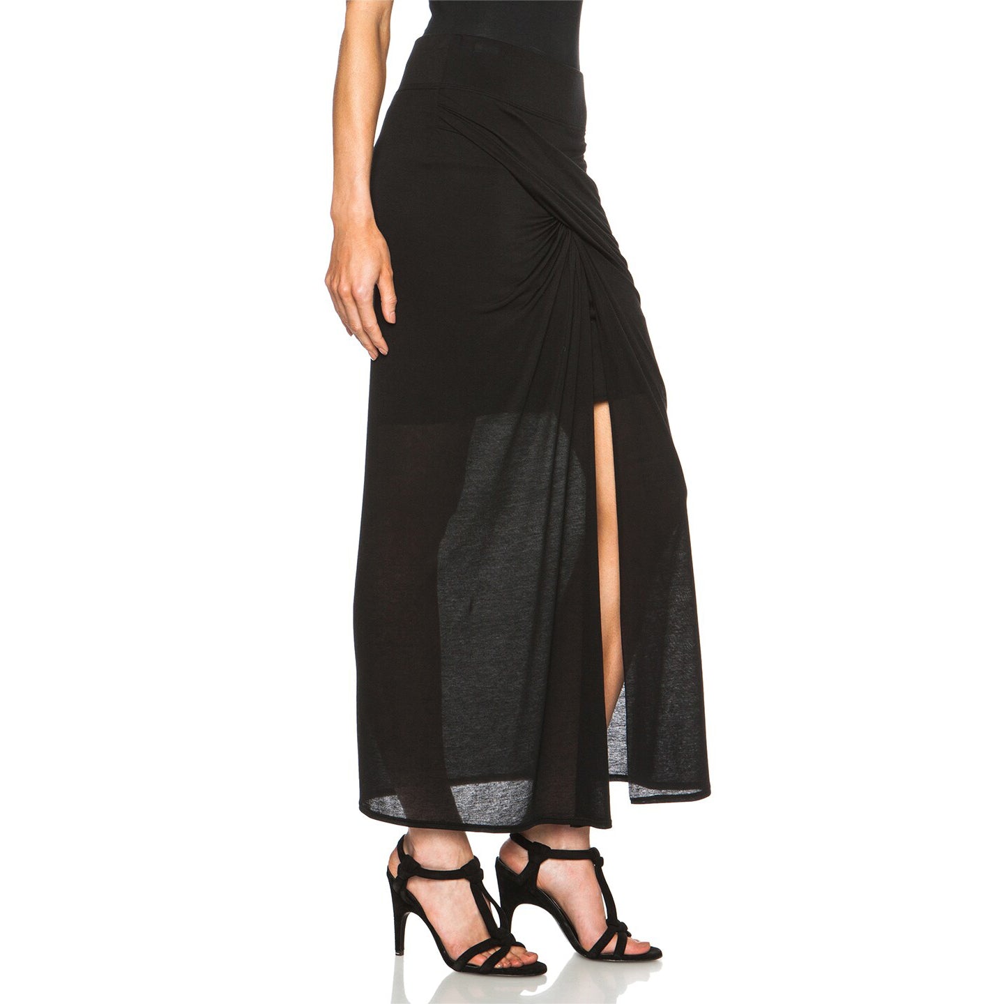 Helmut Lang "Entity" Tencel Jersey Skirt in Black, size Medium