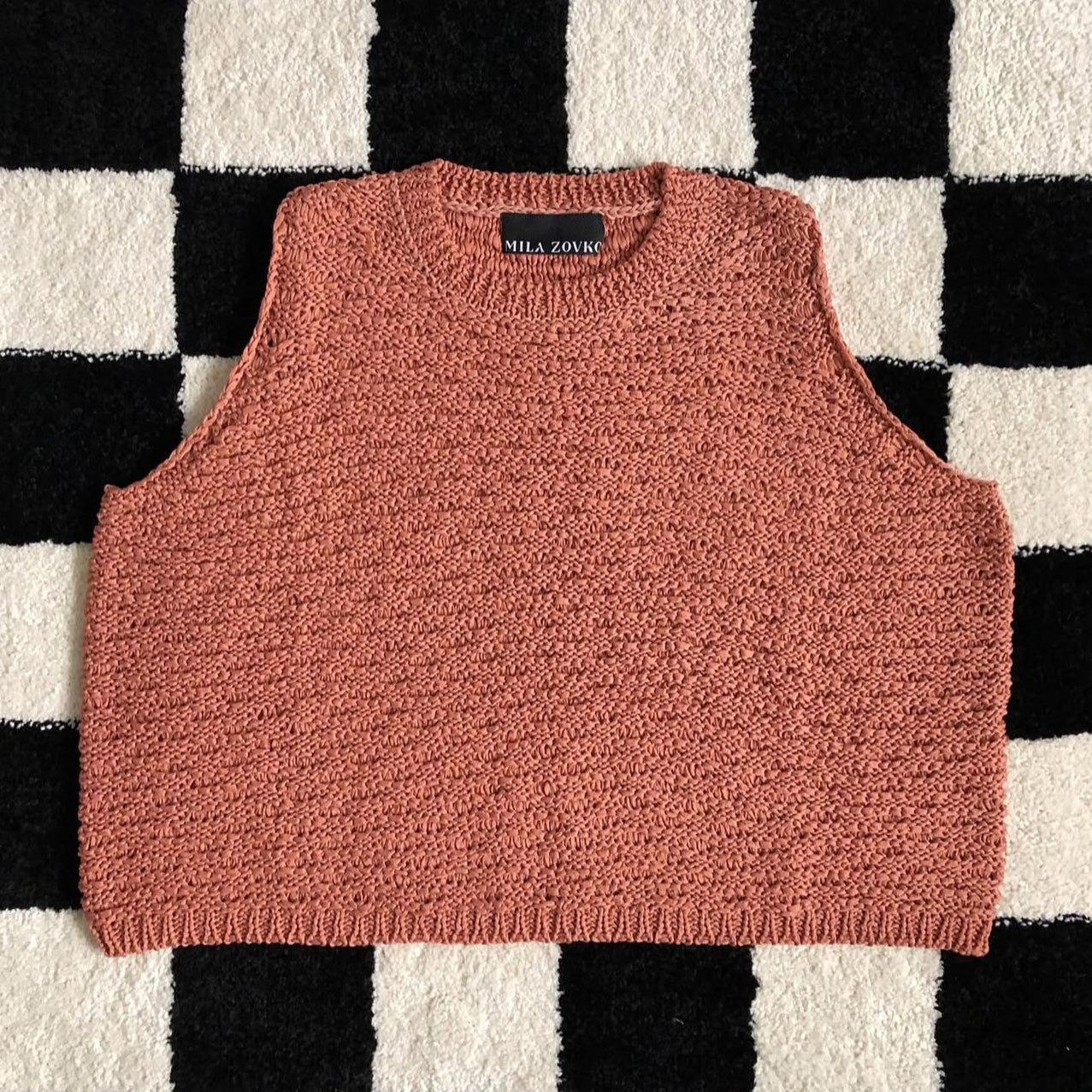 Mila Zovko "Eve" Tank in Salmon, size Small