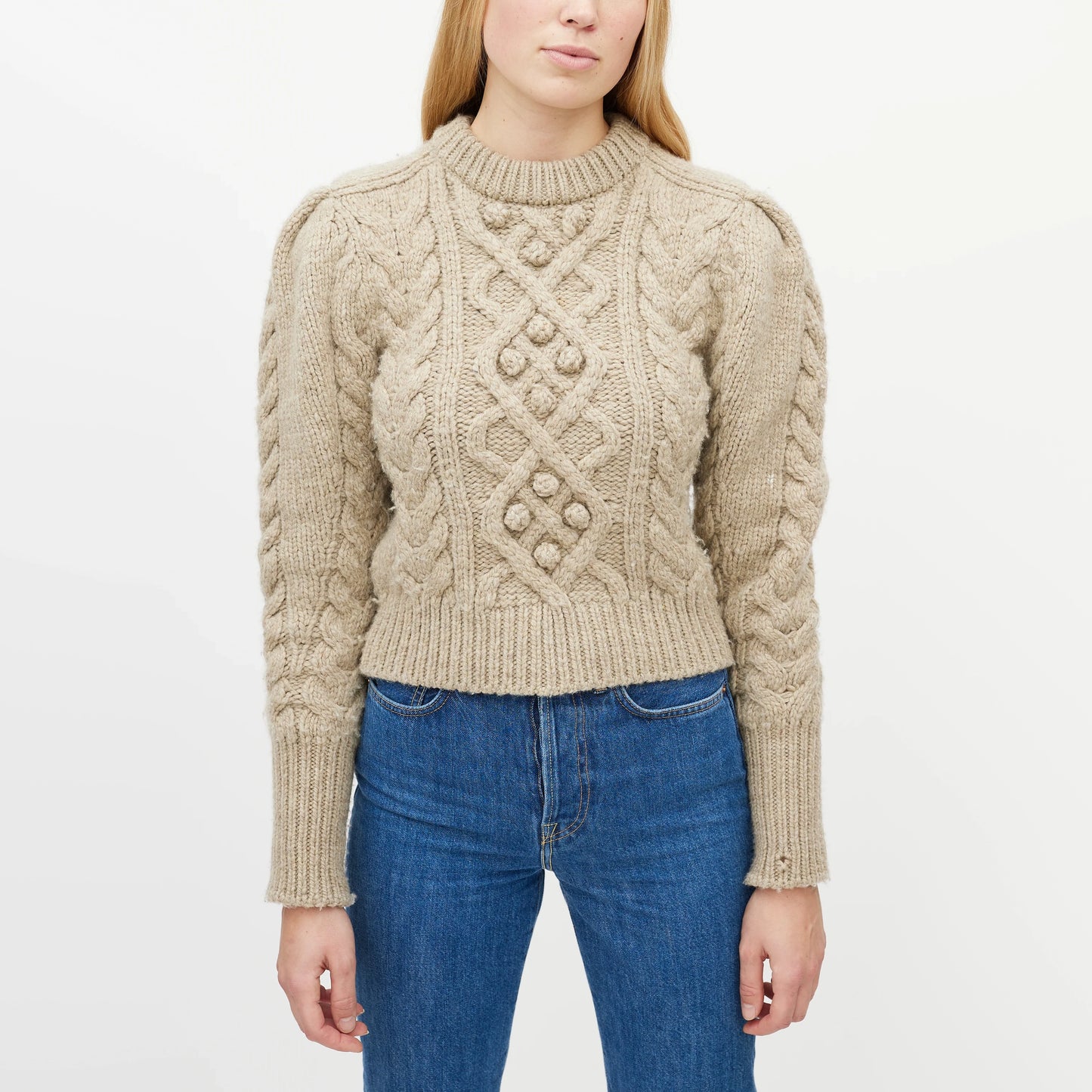 Isabel Marant "Milford" Cable Knit Sweater in Yellow, size 38 (size small ish)