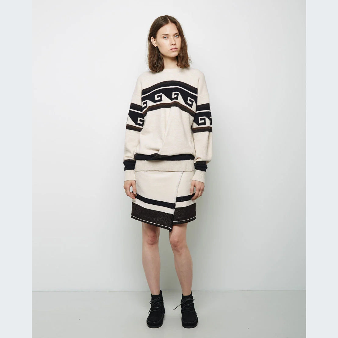Isabel Marant "Adelaide" Striped Blanket Skirt, size 44