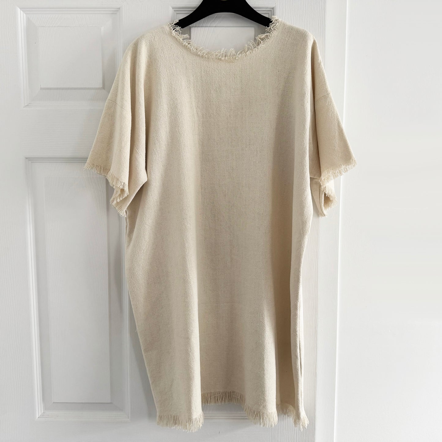 Isabel Marant Etoile Ivory Silk Dress w Fringe Trim, size 36