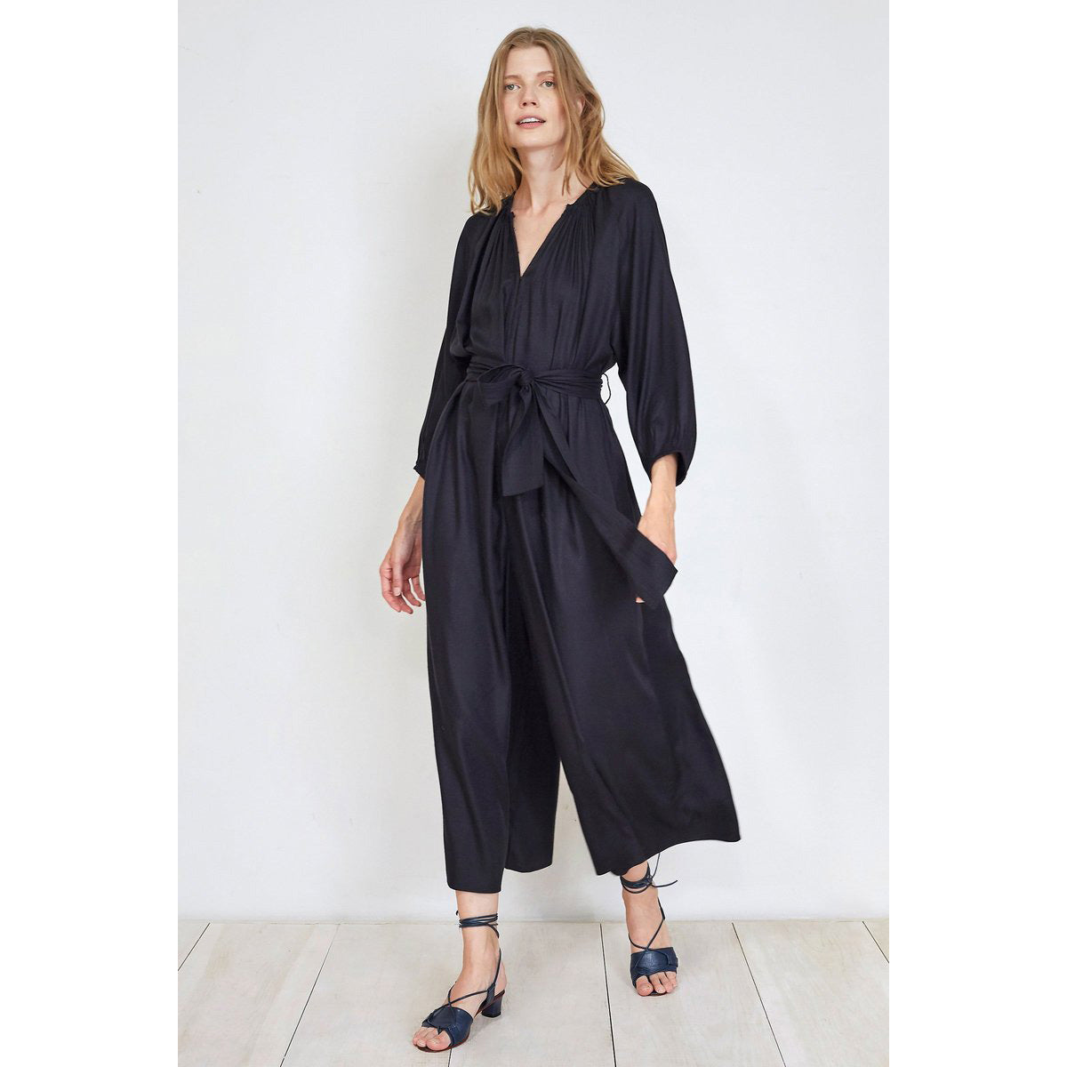 Apiece Apart "Isla" Romper in Black, size 4 (fits size 6/8)