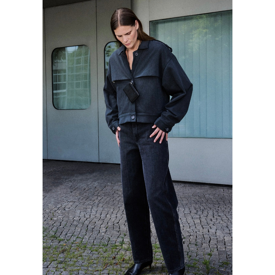 James Street Trench Bomber in Grey, size Large