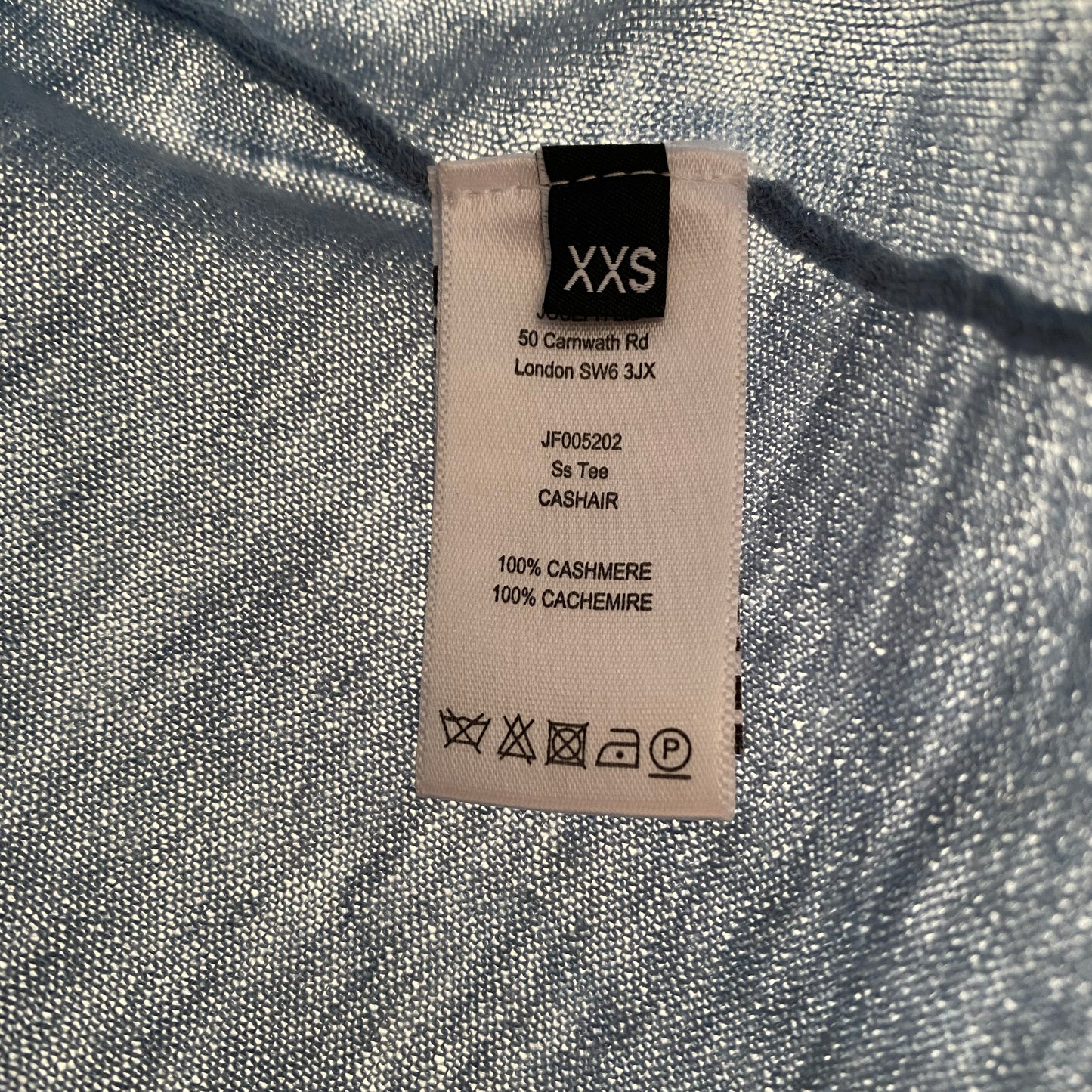 Joseph Cashair Short Sleeve Tee Shirt in Blue, size XXS (fits XS)