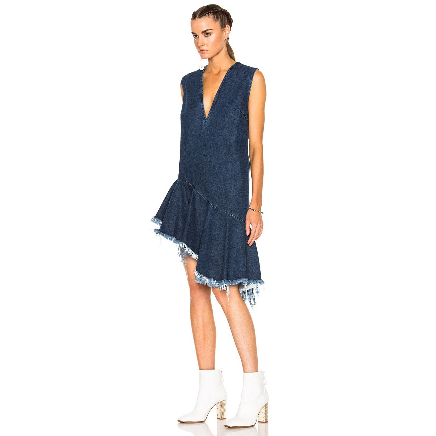 Marques Almieda Asymetrical Denim Dress, size Small