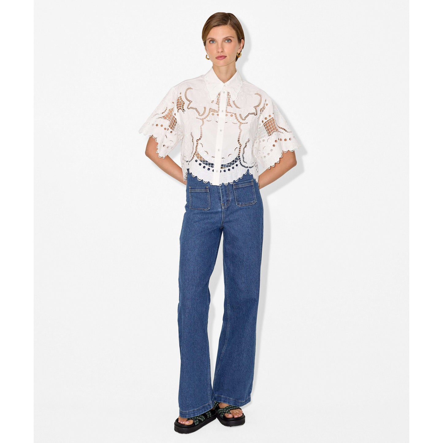 Magali Pascal "Frutta" Shirt in Off-White, Size Medium