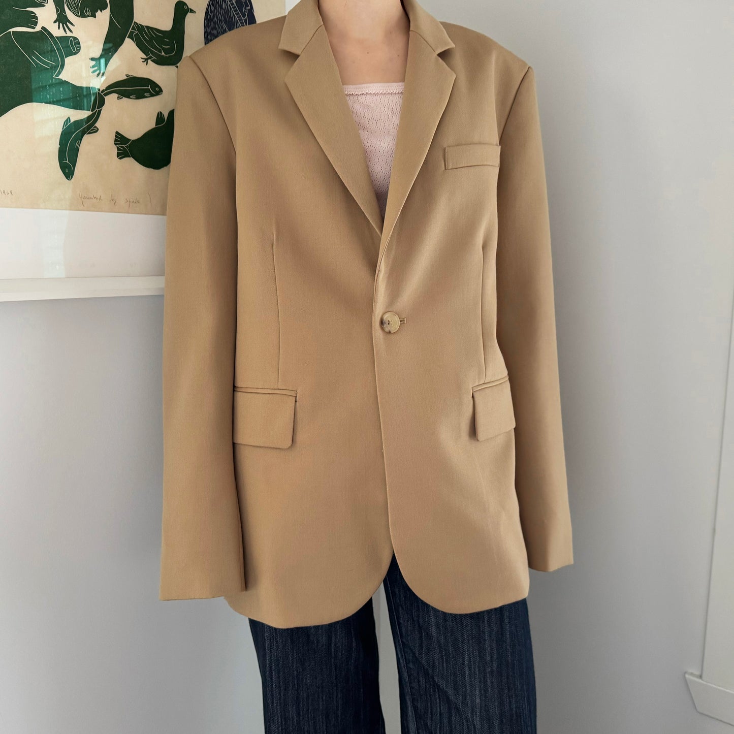 Nili Lotan "Francoise" Blazer in Camel, size 0