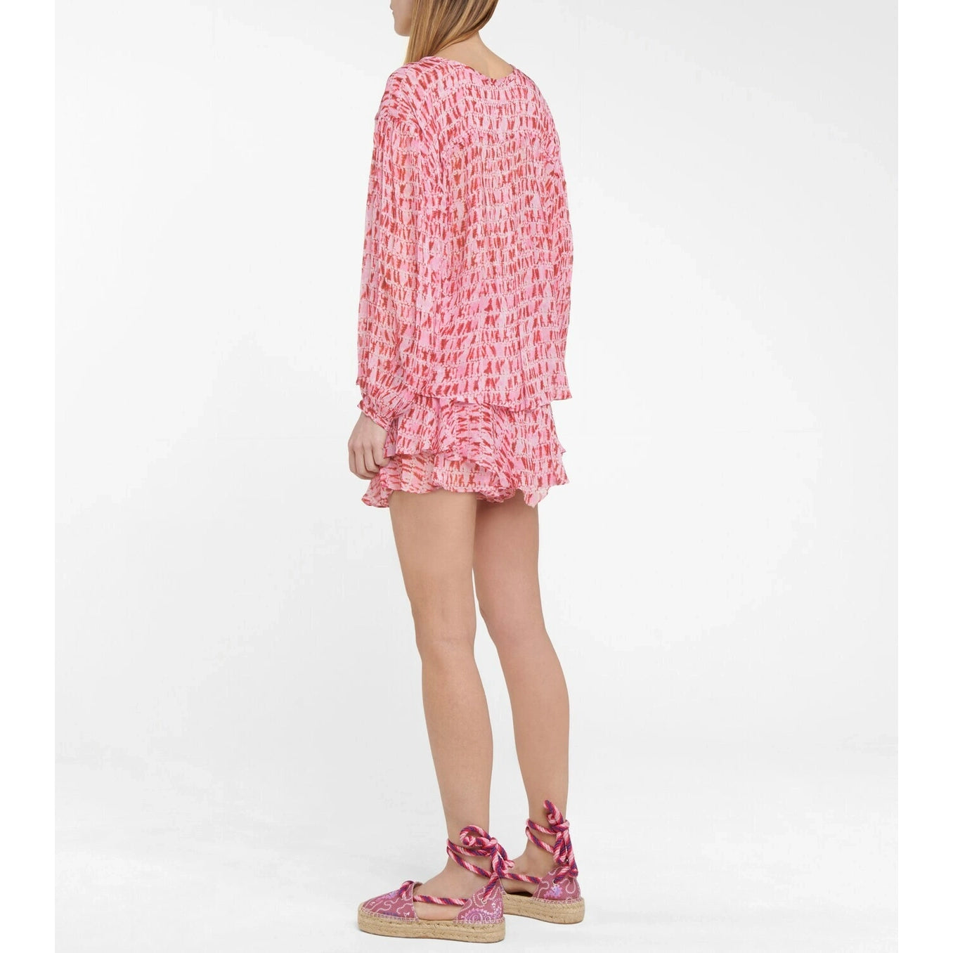 Isabel Marant Etoile "Sorionea" Printed Silk Blouse in Pink, size 36 (fits super oversize)