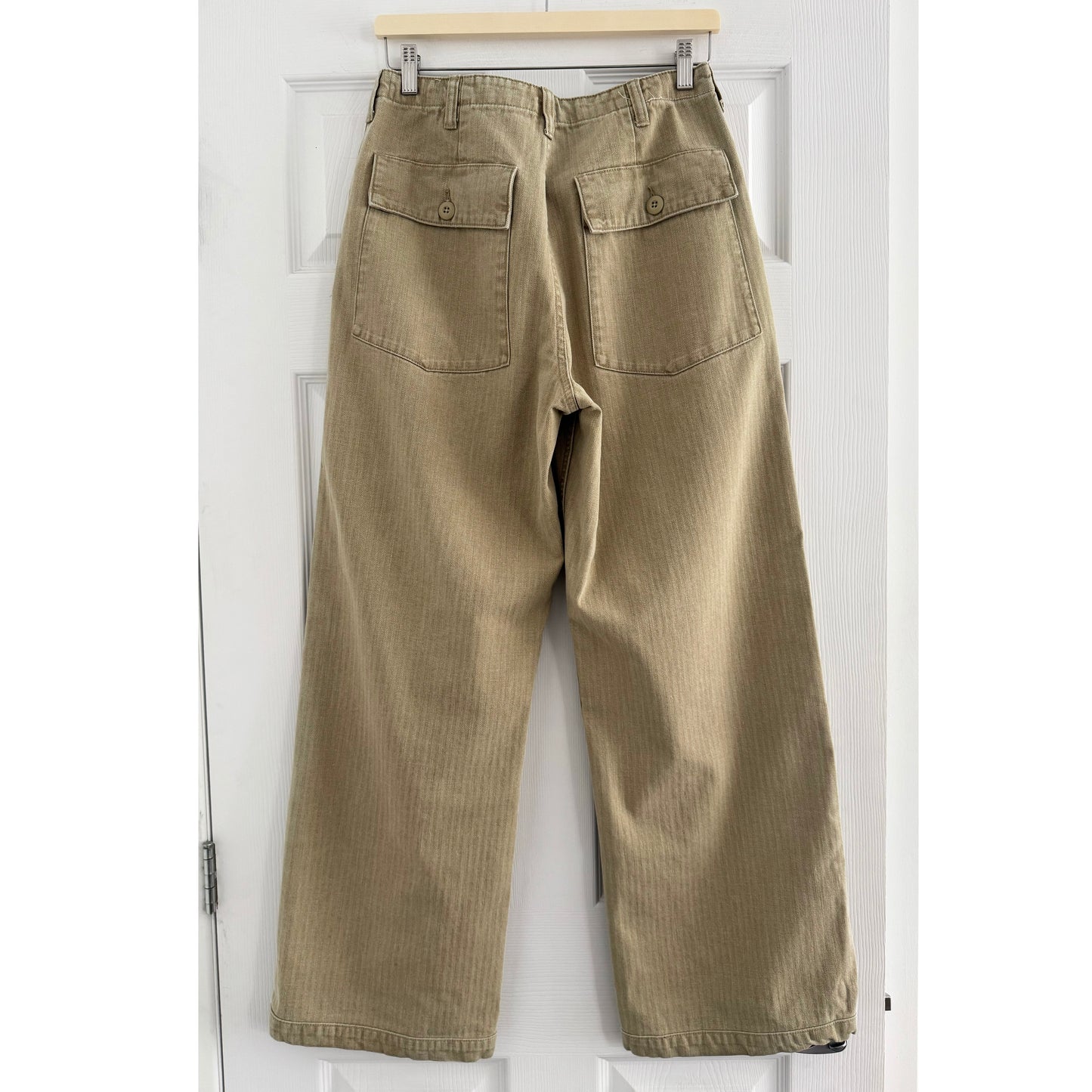 R13 Wide Leg Utility Pants in Beige, size 26