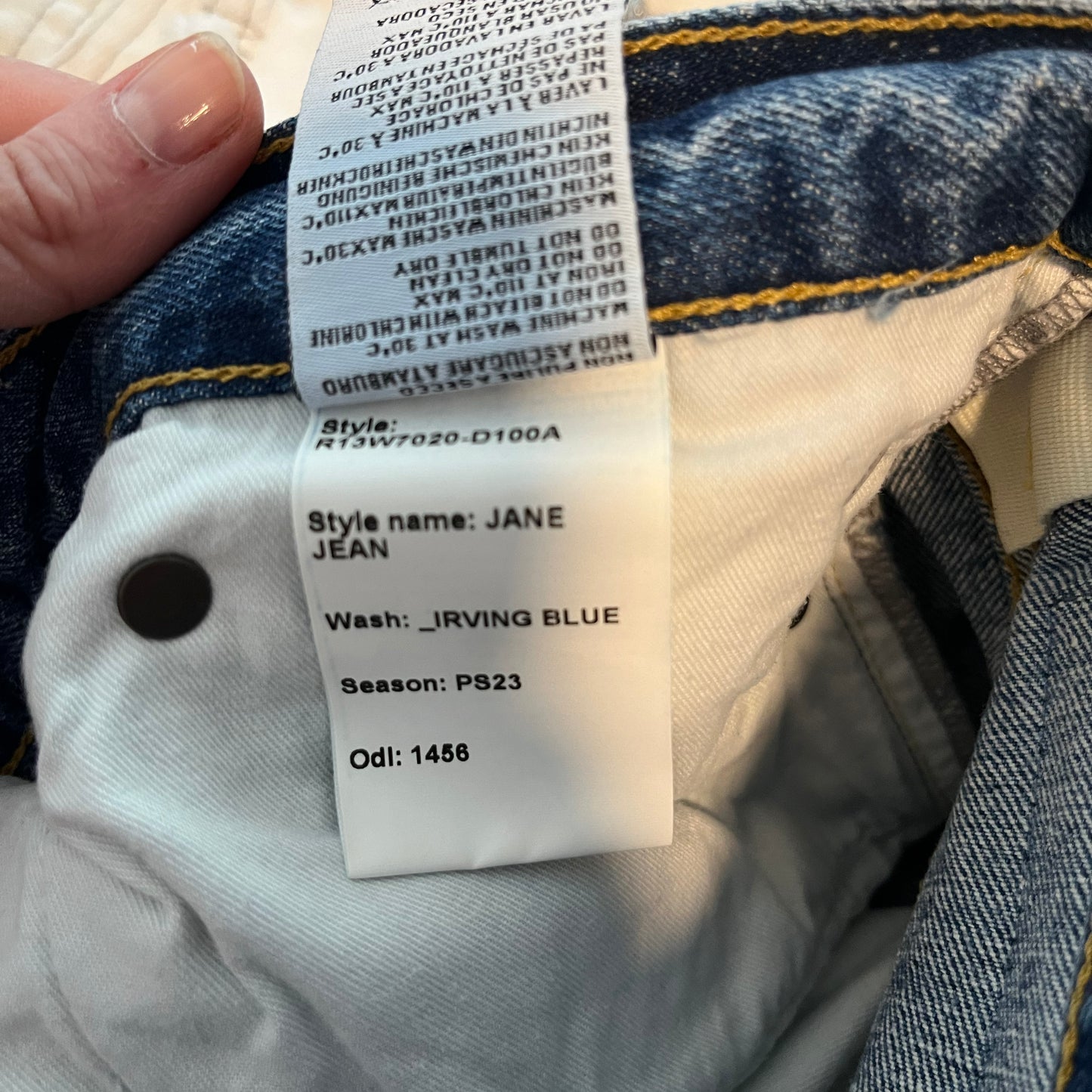 R13 "Jane" Jeans in Irving Blue, size 31