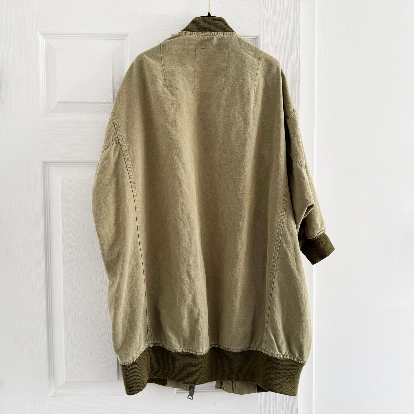 R13 Long Flight Jacket in Army Green, size XS (fits S-M)
